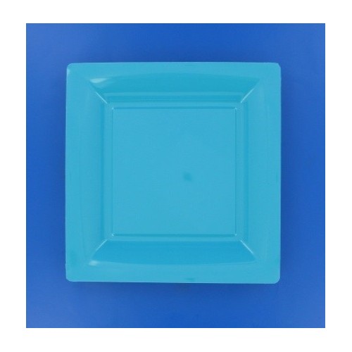 assiette carrée turquoise